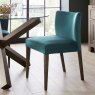 Premier Collection Turin Dark Oak Low Back Uph Chair - Sea Green Velvet Fabric (Pair)