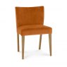 Premier Collection Turin Light Oak Low Back Uph Chair - Harvest Pumpkin Velvet Fabric (Pair)