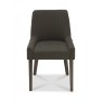 Premier Collection Ella Dark Oak Scoop Back Chair - Black Gold Fabric  (Pair)