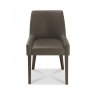 Premier Collection Ella Dark Oak Scoop Back Chair -  Distressed Bonded Leather  (Pair)