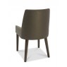 Premier Collection Ella Dark Oak Scoop Back Chair -  Distressed Bonded Leather  (Pair)
