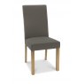 Premier Collection Parker Light Oak Square Back Chair - Titanium Fabric  (Pair)