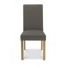 Premier Collection Parker Light Oak Square Back Chair - Titanium Fabric  (Pair)