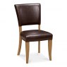 Signature Collection Belgrave Rustic Oak Uph Chair -  Espresso Faux Leather  (Pair)