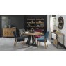 Signature Collection Rustic Oak Upholstered Chair -  Crimson Velvet Fabric  (Pair)