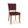 Signature Collection Rustic Oak Upholstered Chair -  Crimson Velvet Fabric  (Pair)