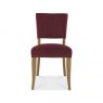 Signature Collection Rustic Oak Upholstered Chair -  Crimson Velvet Fabric  (Pair)