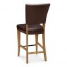 Signature Collection Belgrave Rustic Oak Bar Stool - Espresso Faux Leather (Pair)