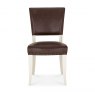 Signature Collection Belgrave Ivory Upholstered Chair -  Espresso Faux Leather  (Pair)