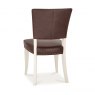 Signature Collection Belgrave Ivory Upholstered Chair -  Espresso Faux Leather  (Pair)