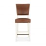 Signature Collection Belgrave Ivory Bar Stool -  Rustic Tan Faux Leather  (Pair)