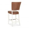 Signature Collection Belgrave Ivory Bar Stool -  Rustic Tan Faux Leather  (Pair)