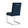 Signature Collection Tivoli Dark Oak Upholstered Cantilever Chair - Dark Blue Velvet Fabric (Pair)