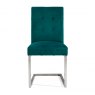 Signature Collection Tivoli Dark Oak Upholstered Cantilever Chair - Sea Green Velvet Fabric (Pair)