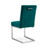 Signature Collection Tivoli Dark Oak Upholstered Cantilever Chair - Sea Green Velvet Fabric (Pair)