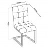 Signature Collection Tivoli Dark Oak Upholstered Cantilever Chair - Gun Metal Velvet Fabric (Pair)