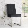 Signature Collection Tivoli Dark Oak Upholstered Cantilever Chair - Gun Metal Velvet Fabric (Pair)