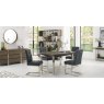 Signature Collection Tivoli Dark Oak Upholstered Cantilever Chair - Gun Metal Velvet Fabric (Pair)