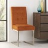 Signature Collection Tivoli Dark Oak Uph Cantilever Chair - Harvest Pumpkin Velvet (Pair)