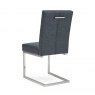 Signature Collection Tivoli Dark Oak Upholstered Cantilever Chair - Mottled Black Faux Leather (Pair)