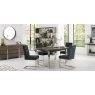Signature Collection Tivoli Dark Oak Upholstered Cantilever Chair - Mottled Black Faux Leather (Pair)