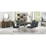Signature Collection Tivoli Dark Oak Upholstered Cantilever Chair - Mottled Black Faux Leather (Pair)