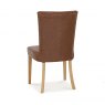 Signature Collection Westbury Rustic Oak Upholstered Chair - Tan Faux Leather (Pair)