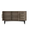 Gallery Collection Vintage Weathered Oak & Peppercorn Wide Sideboard