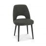 Premier Collection Vintage Peppercorn Upholstered Chair - Dark Grey Fabric (Pair)
