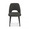 Premier Collection Vintage Peppercorn Upholstered Chair - Dark Grey Fabric (Pair)