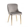 Gallery Collection Cezanne - Grey Velvet Fabric Chair with Gold Legs (Pair)