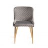 Gallery Collection Cezanne - Grey Velvet Fabric Chair with Gold Legs (Pair)