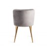 Gallery Collection Cezanne - Grey Velvet Fabric Chair with Gold Legs (Pair)