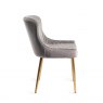 Gallery Collection Cezanne - Grey Velvet Fabric Chair with Gold Legs (Pair)