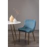 Gallery Collection Cezanne - Petrol Blue Velvet Fabric Chairs with Gold Legs (Pair)