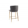 Gallery Collection Cezanne - Dark Grey Faux Leather Bar Stools with Gold Legs (Pair)