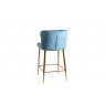 Gallery Collection Cezanne - Petrol Blue Velvet Fabric Bar Stool with Gold Legs (Pair)