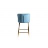 Gallery Collection Cezanne - Petrol Blue Velvet Fabric Bar Stool with Gold Legs (Pair)