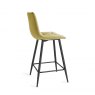 Gallery Collection Mondrian - Mustard Velvet Fabric Bar Stool with Black Legs (Pair)