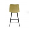 Gallery Collection Mondrian - Mustard Velvet Fabric Bar Stool with Black Legs (Pair)