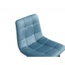 Gallery Collection Mondrian - Petrol Blue Velvet Fabric Bar Stool with Black Legs (Pair)