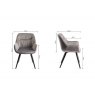 Gallery Collection Dali - Grey Velvet Fabric Chair with Black Legs (Pair)