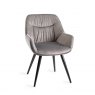 Gallery Collection Dali - Grey Velvet Fabric Chair with Black Legs (Pair)