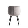 Gallery Collection Dali - Grey Velvet Fabric Chair with Black Legs (Pair)