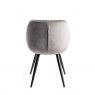 Gallery Collection Dali - Grey Velvet Fabric Chairs with Black Legs (Pair)