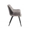 Gallery Collection Dali - Grey Velvet Fabric Chair with Black Legs (Pair)