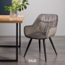 Bentley Designs Dali - Grey Velvet Fabric Chairs with Sand Black Powder Coated Legs (Pair)