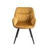 Gallery Collection Dali - Mustard Velvet Fabric Chair with Black Legs (Pair)