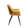 Gallery Collection Dali - Mustard Velvet Fabric Chair with Black Legs (Pair)