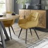 Gallery Collection Dali - Mustard Velvet Fabric Chair with Black Legs (Pair)